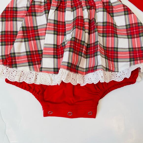 NWT Serendipity 9M Tartan Plaid Embroidered Wreath Dress - Picture 3 of 6